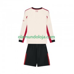 Camisola Liverpool Criança Equipamento Segundo 2025-2026 Manga Comprida